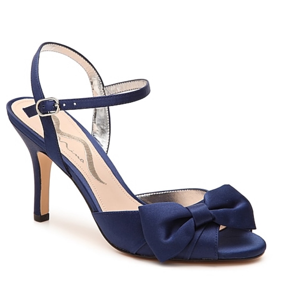 Royal Purple Oversized Satin Bow Stiletto Sandal - Picture 1 of 2